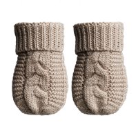 EBM800-BI: Biscuit Eco Cable Knit Mitten